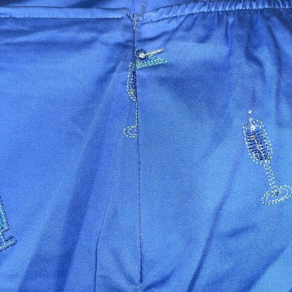 HOLLY LANE Cocktail Martini Cropped Pants Capris Petal Pushers - Royal Blue - 14 - Picture 13 of 14